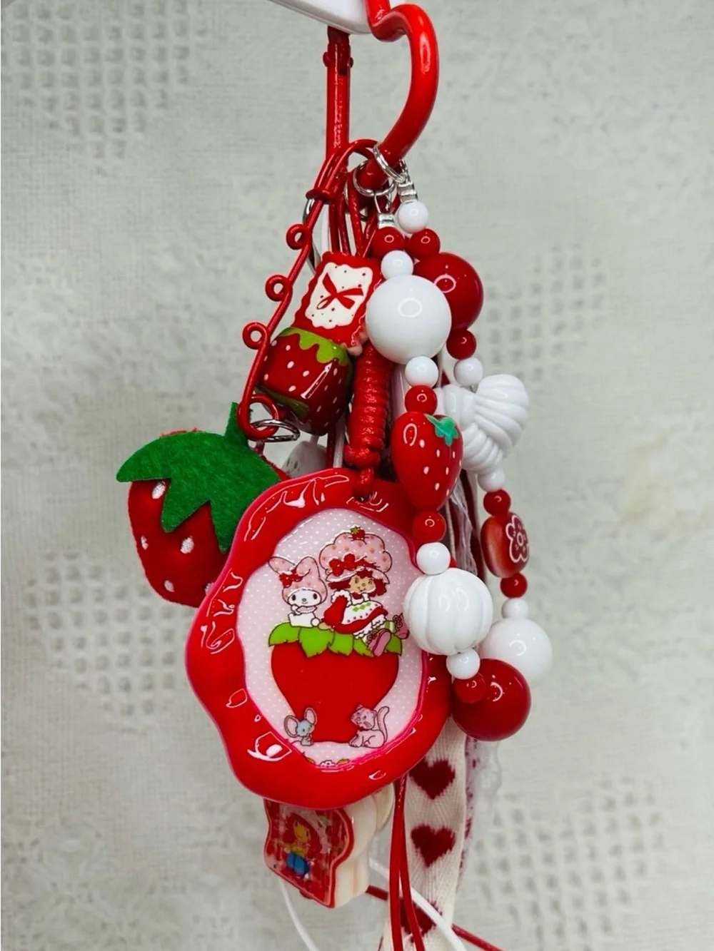 Strawberry Charm Keychain Bundle - Red